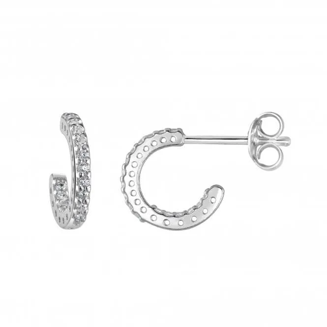 Dew Sterling Silver Cubic Zirconia Huggy Hoop Earrings 3523CZ027