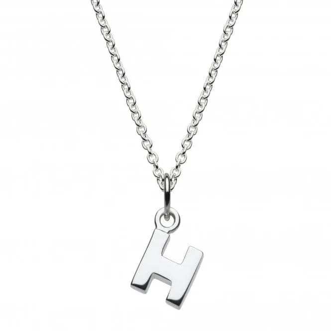 Dew Sterling Silver Dinky H Initial Pendant 9092HPH