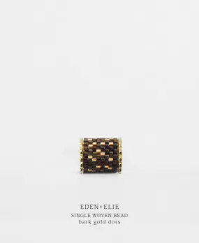 EDEN   ELIE Necklace Bar single bead   optional chain - bark gold dots