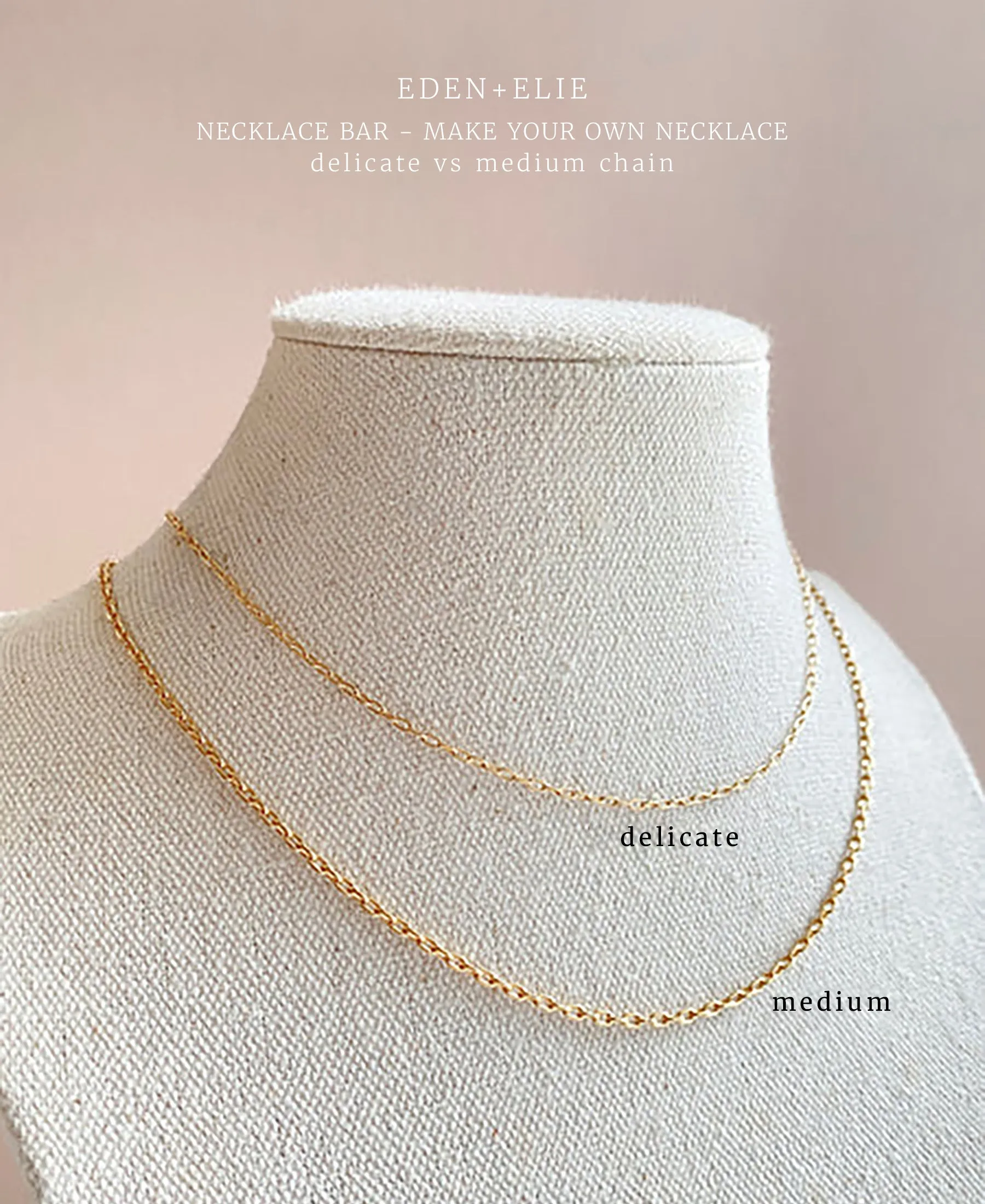 EDEN   ELIE Necklace Bar single bead   optional chain - bark gold dots