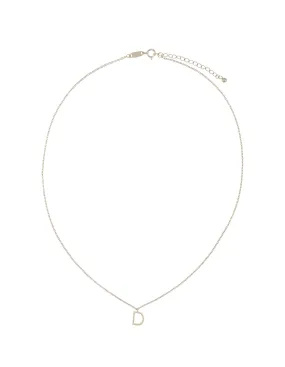 Elly Lou Timeless Initial Necklace - D- Silver