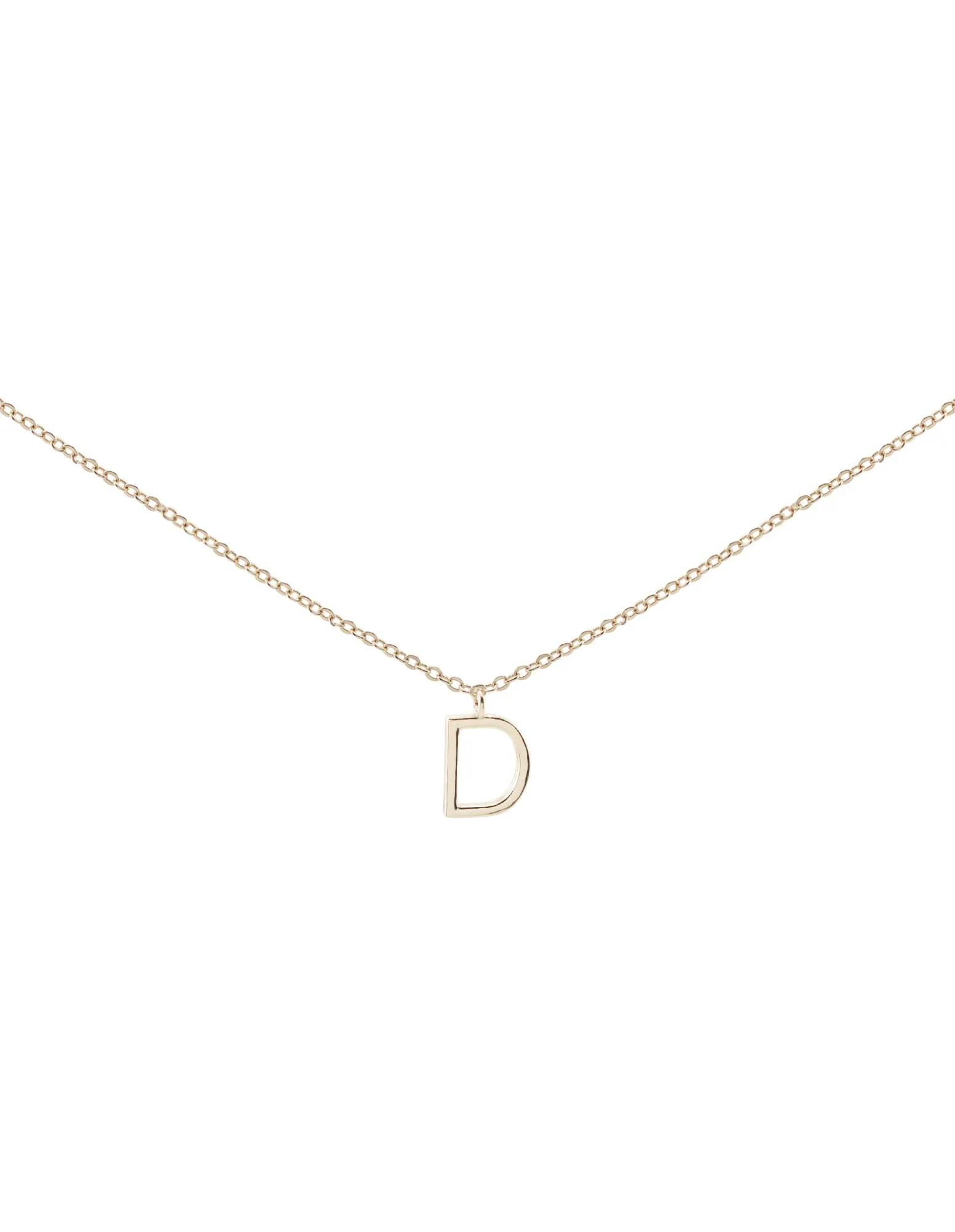 Elly Lou Timeless Initial Necklace - D- Silver