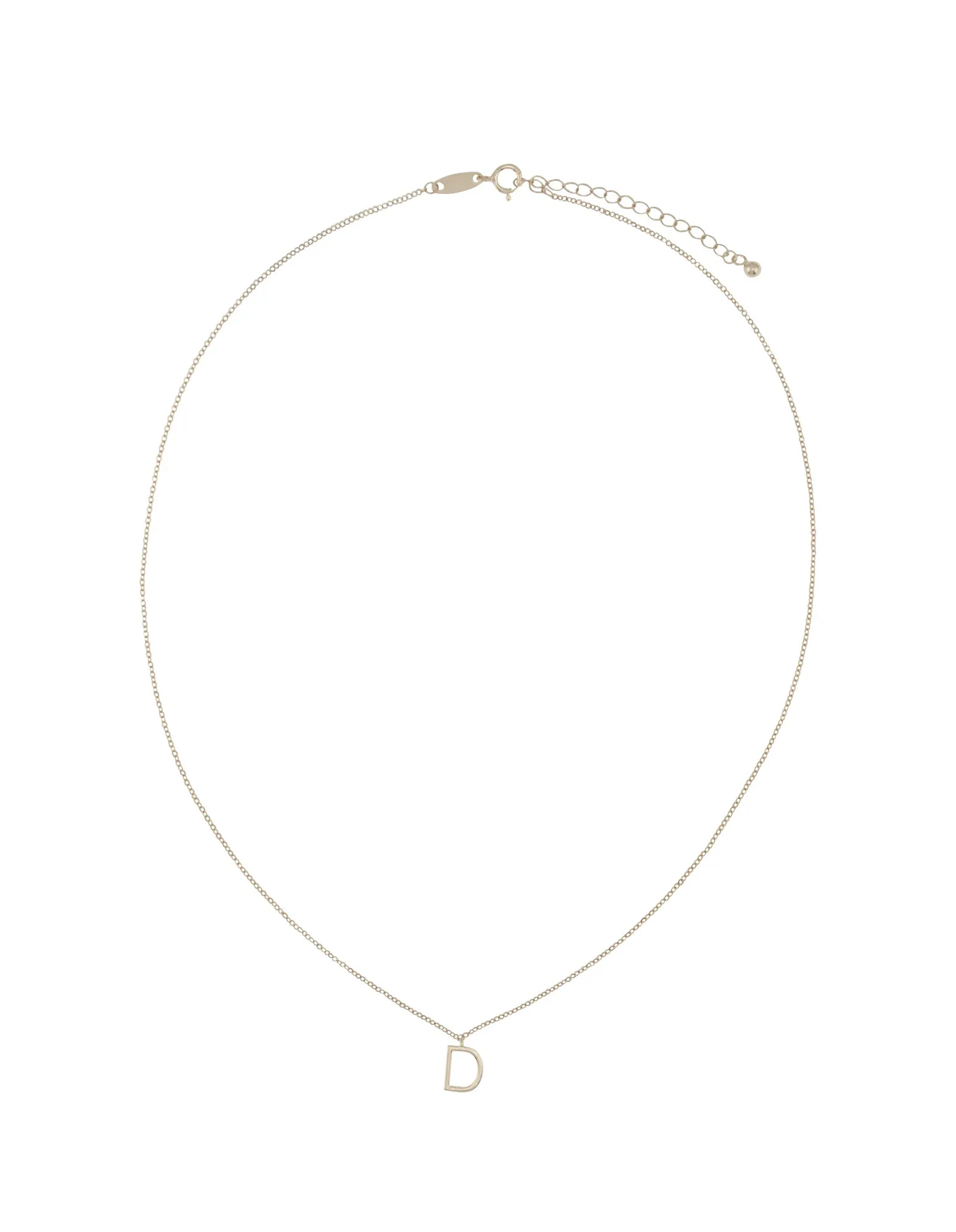 Elly Lou Timeless Initial Necklace - D- Silver