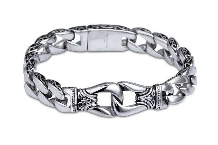 Fashion New Stainless Steel Charm Bracelet Men Vintage Friendship Totem Mens Bracelets Cool Brand Male Jewelry Wristband