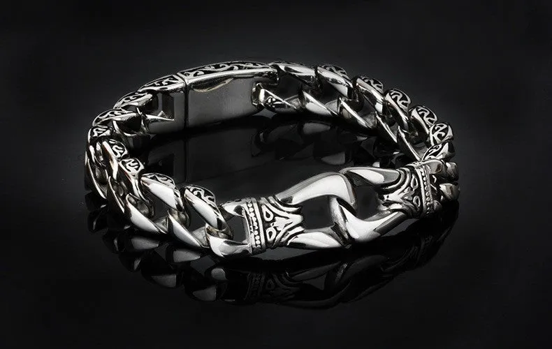 Fashion New Stainless Steel Charm Bracelet Men Vintage Friendship Totem Mens Bracelets Cool Brand Male Jewelry Wristband