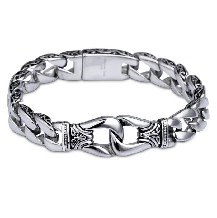 Fashion New Stainless Steel Charm Bracelet Men Vintage Friendship Totem Mens Bracelets Cool Brand Male Jewelry Wristband