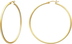 Gacimy Gold Hoop Earrings for Women, 14K Gold Plated Hoops with 925 Sterling Silver Post