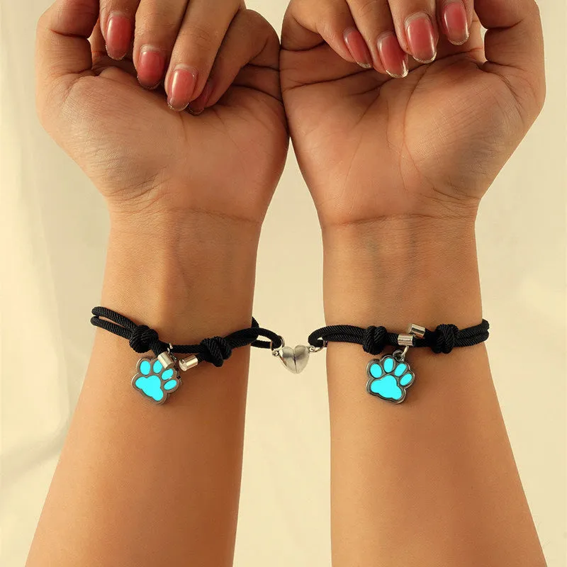 Glow in Dark Connecting Promise Bracelets Set