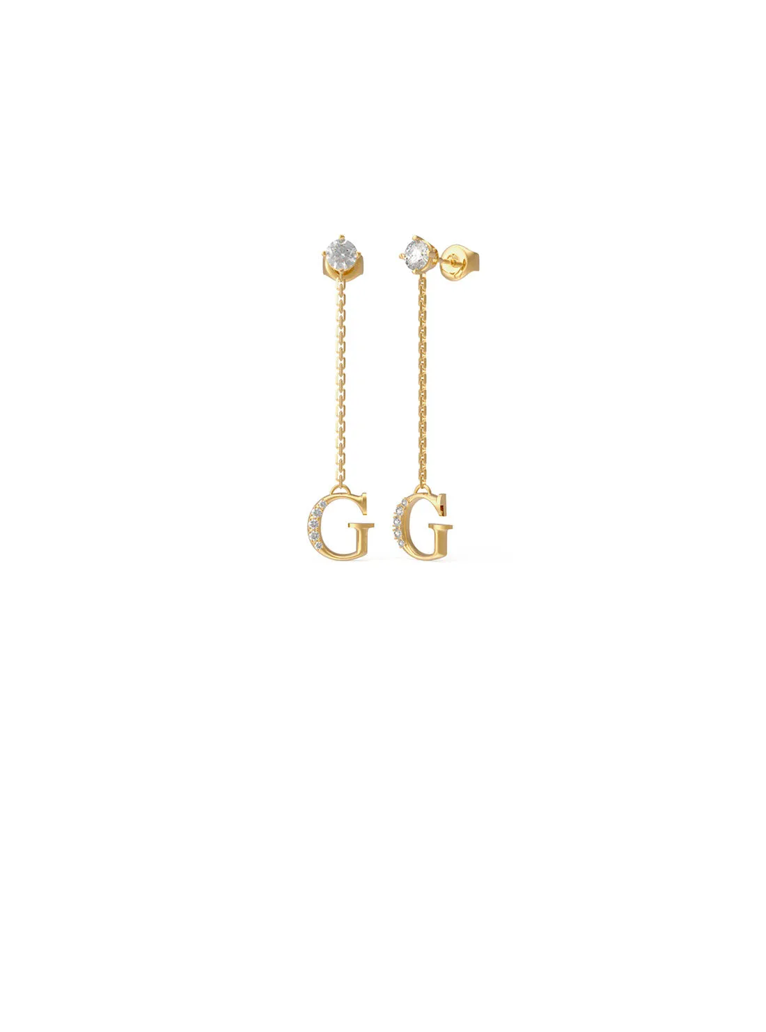 Gold Crystal Harmony Logo Earrings