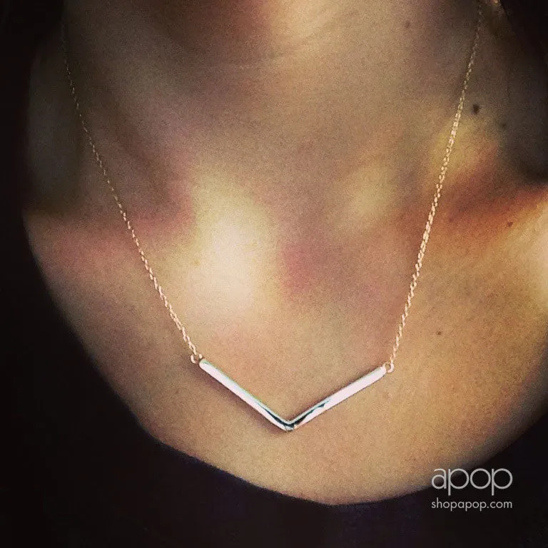 Gold-Dipped "Vendetta" Bar Pendant Necklace