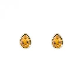 Gold Plated Birthstone November Citrine Earrings E6212