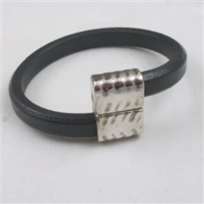 Grey Leather Bracelet for Men