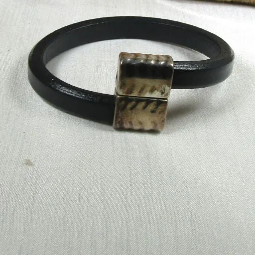 Grey Leather Bracelet for Men