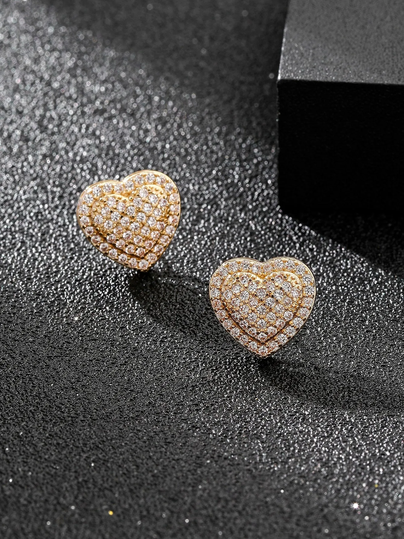 Heart Stud Earrings for Women for Party Banquet Wedding