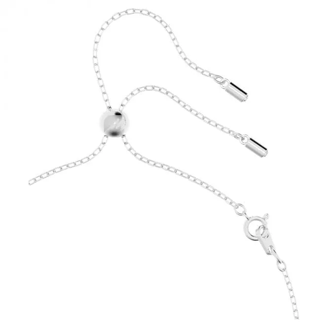 Hollow Pendant Small White Rhodium Plated Necklace 5636497