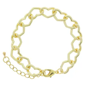 Jane Marie Heart Curb 7" Bracelet