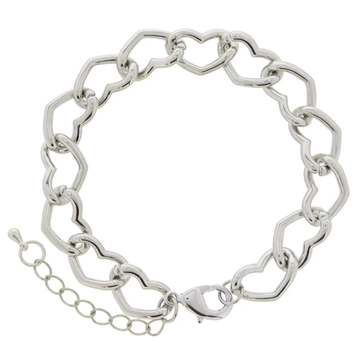 Jane Marie Heart Curb 7" Bracelet