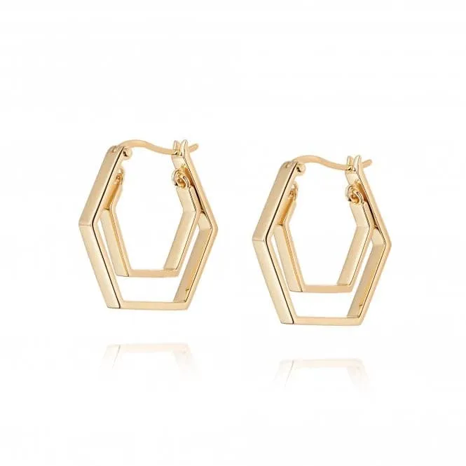 Kamala Huggie Hoop 18ct Gold Plate Earrings HUG14_GP