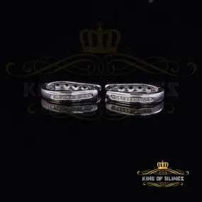 King Of Bling's 0.33ct Diamond 925 Sterling Silver White Hoop Stud Earrings For Men's / Women's