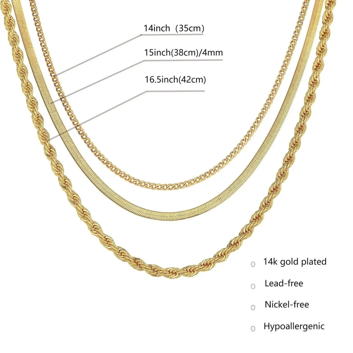 Kyerlyn Dainty Layered Cuba Twist Necklaces