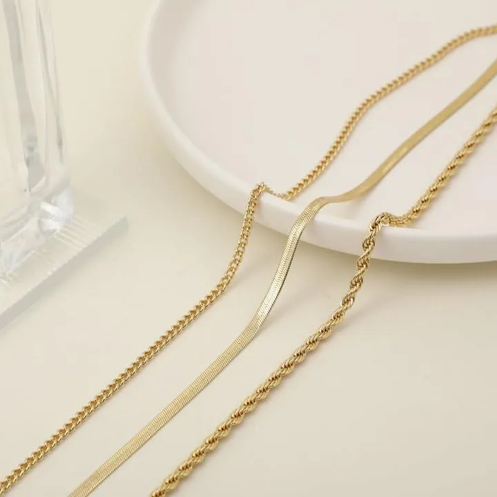 Kyerlyn Dainty Layered Cuba Twist Necklaces