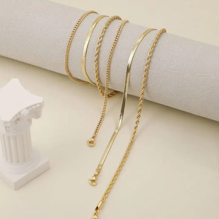 Kyerlyn Dainty Layered Cuba Twist Necklaces