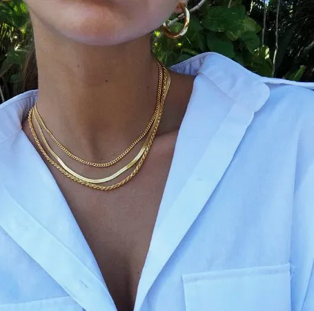 Kyerlyn Dainty Layered Cuba Twist Necklaces