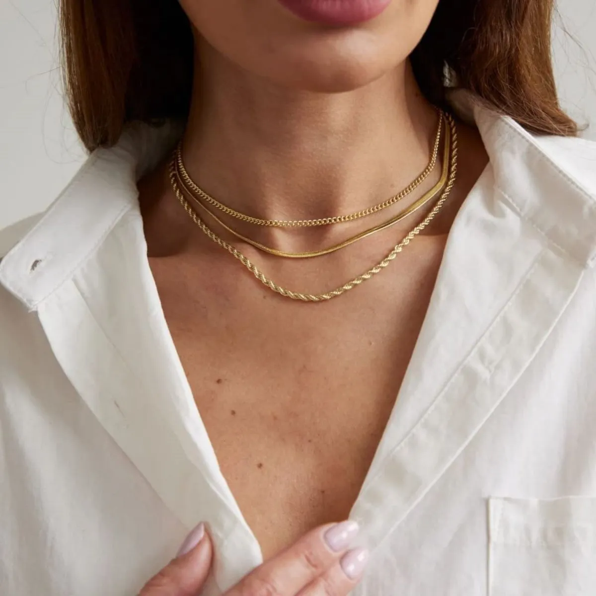 Kyerlyn Dainty Layered Cuba Twist Necklaces