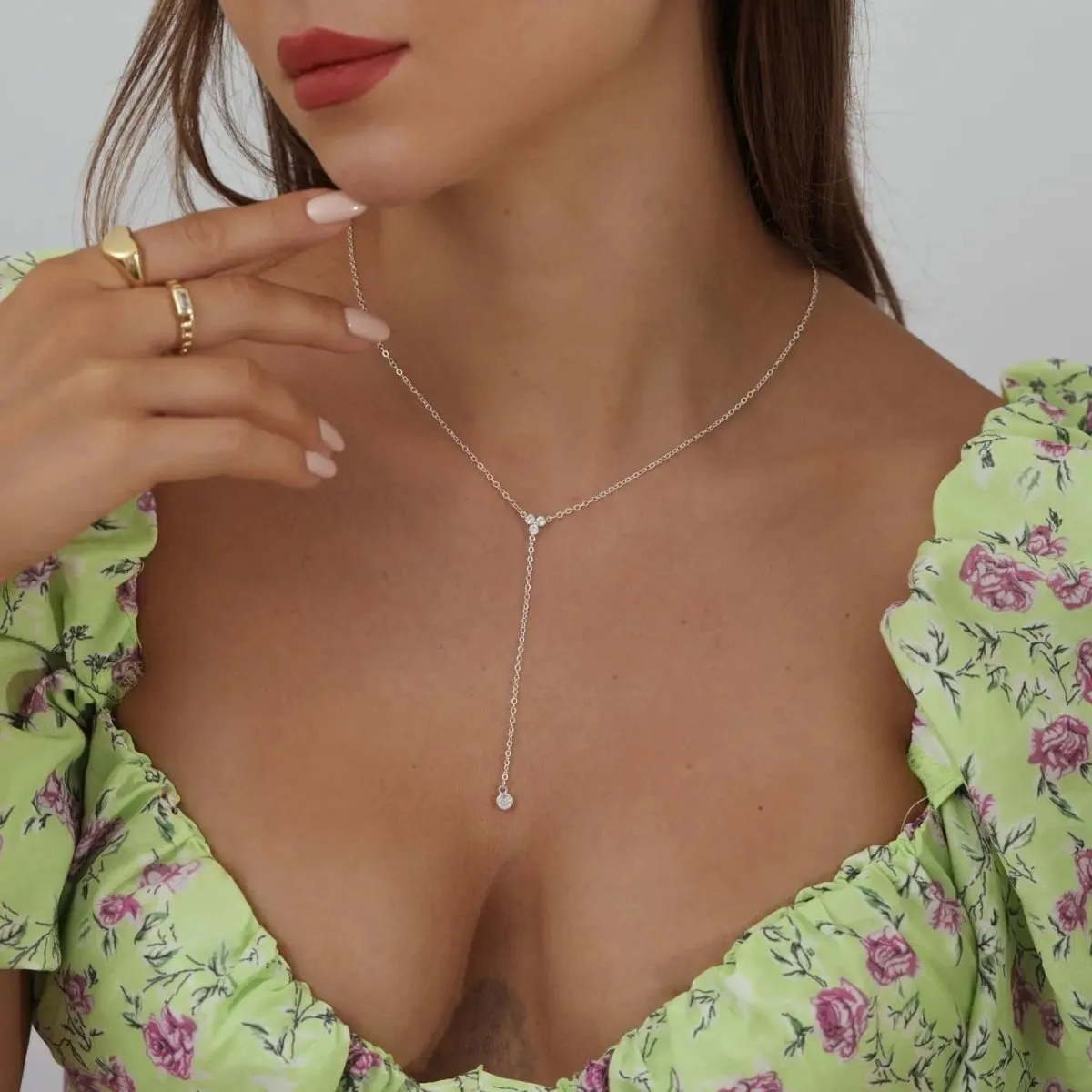 Kyerlyn Gold Y-Shaped Dainty Necklaces