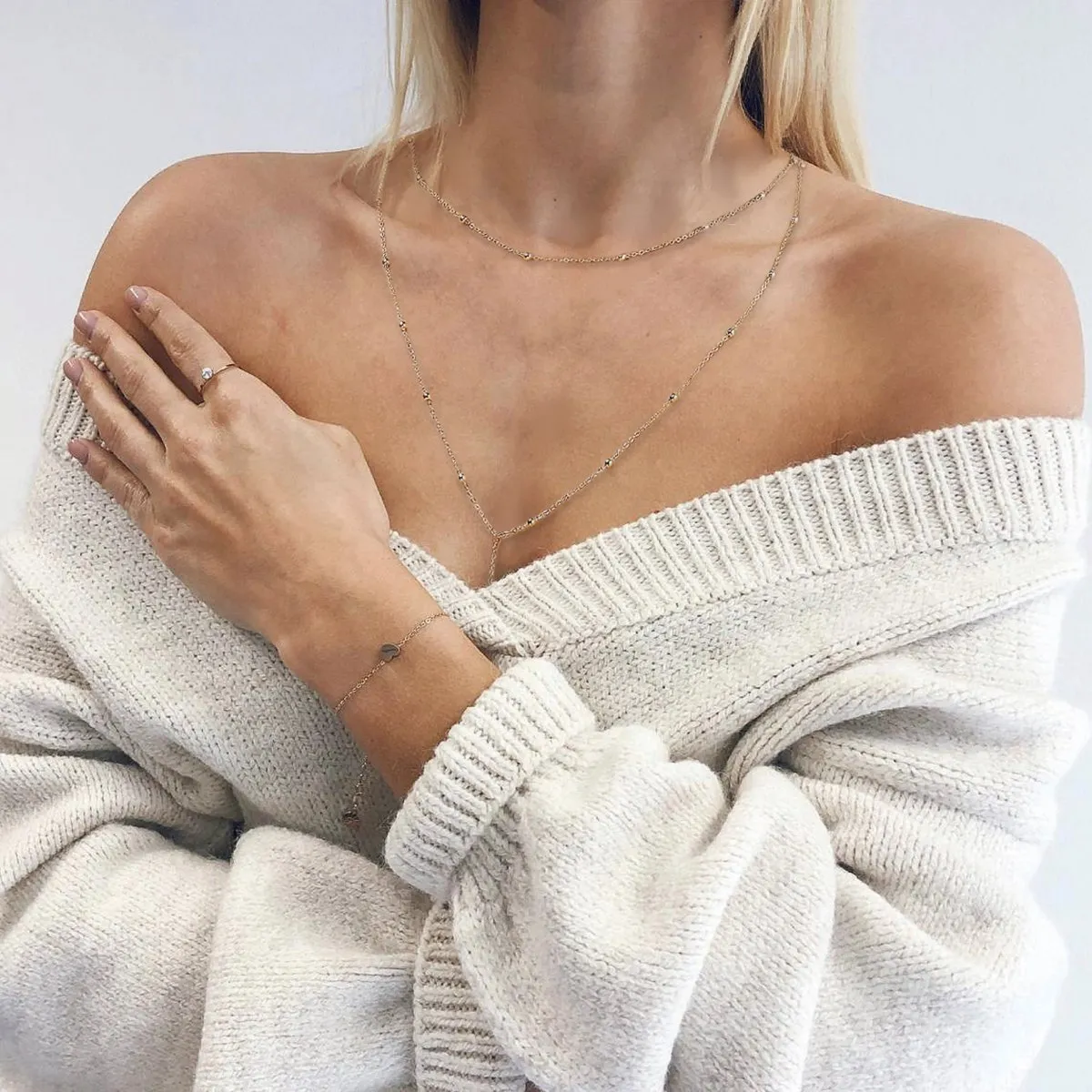 Kyerlyn Gold Y-Shaped Dainty Necklaces