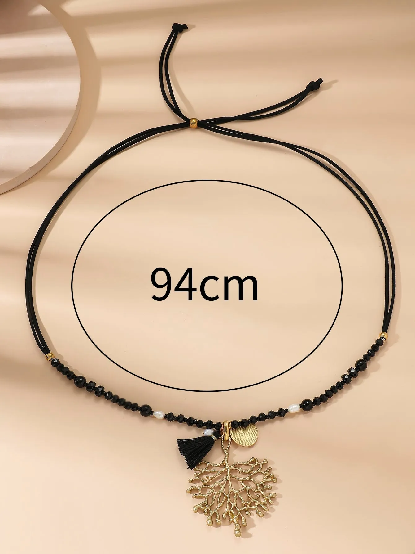 Leaf Roots & Tassel Charm Beaded Necklace for Women Jewelry for Women Gift for