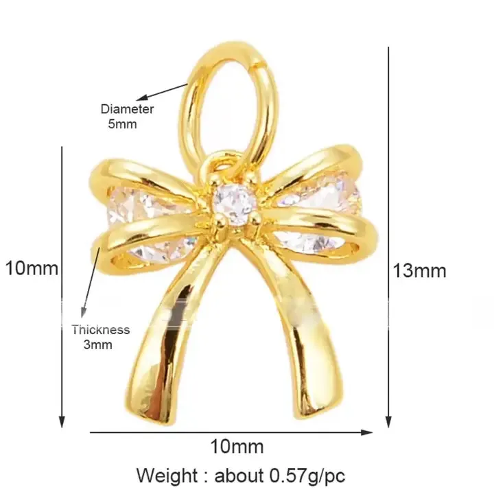 Mini Gold Bow Charm