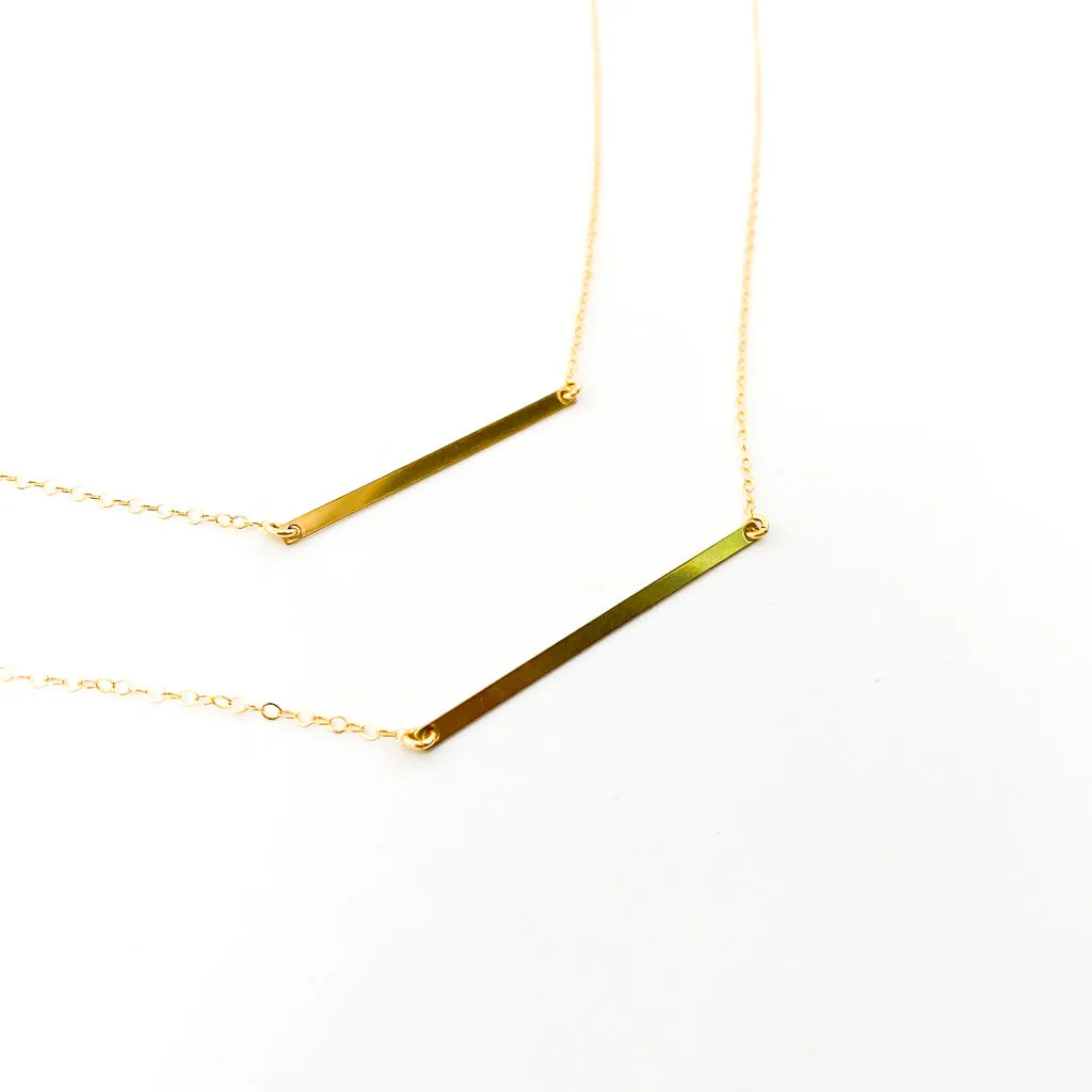 Nadia Thin Long Bar Necklace