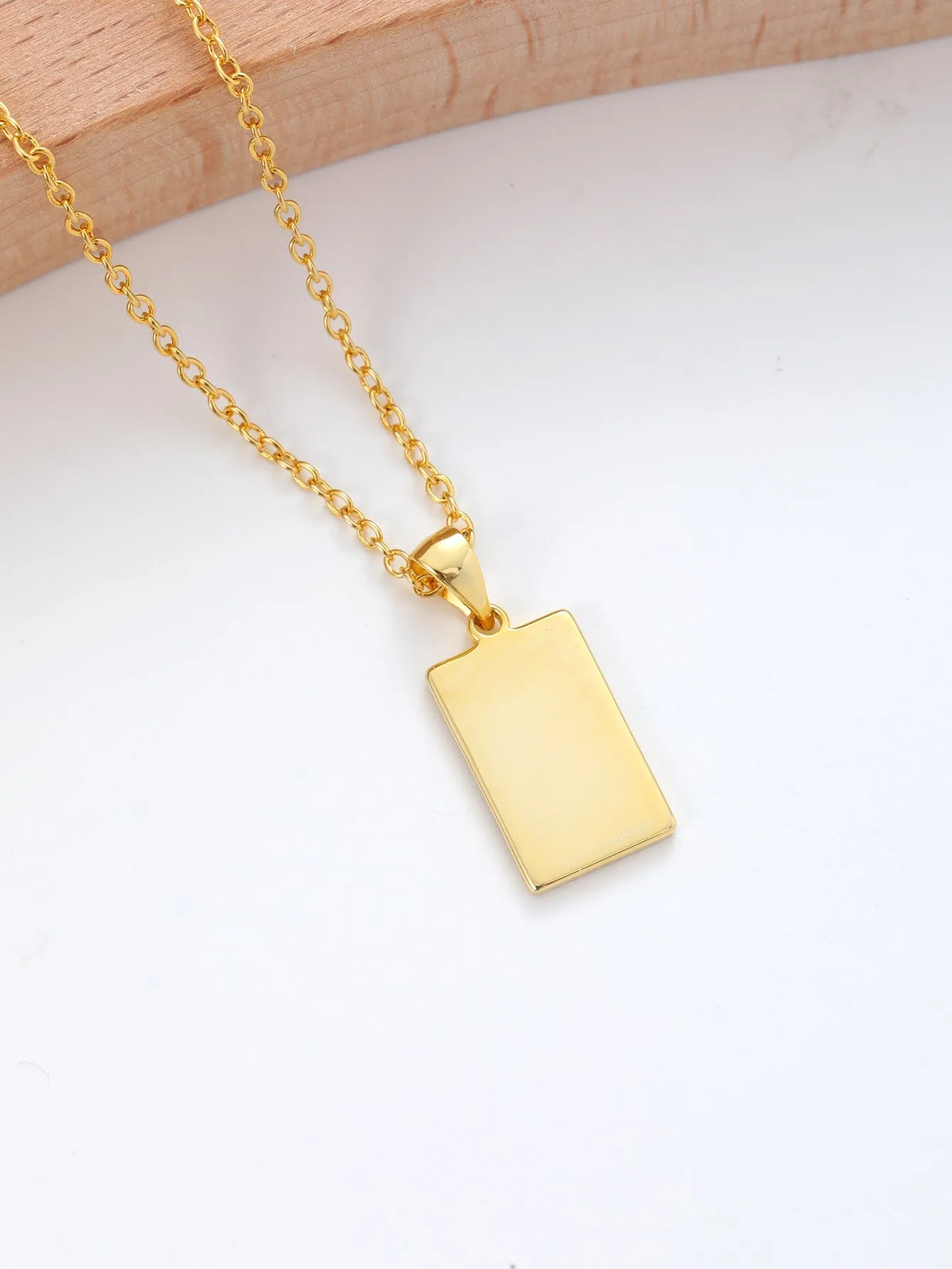 Rectangle Charm Necklace Jewelry for Women Gift for Her Necklace Accessories