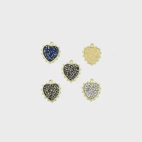 Rhinestone Heart Charm