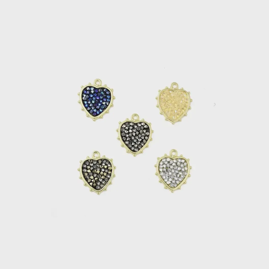 Rhinestone Heart Charm