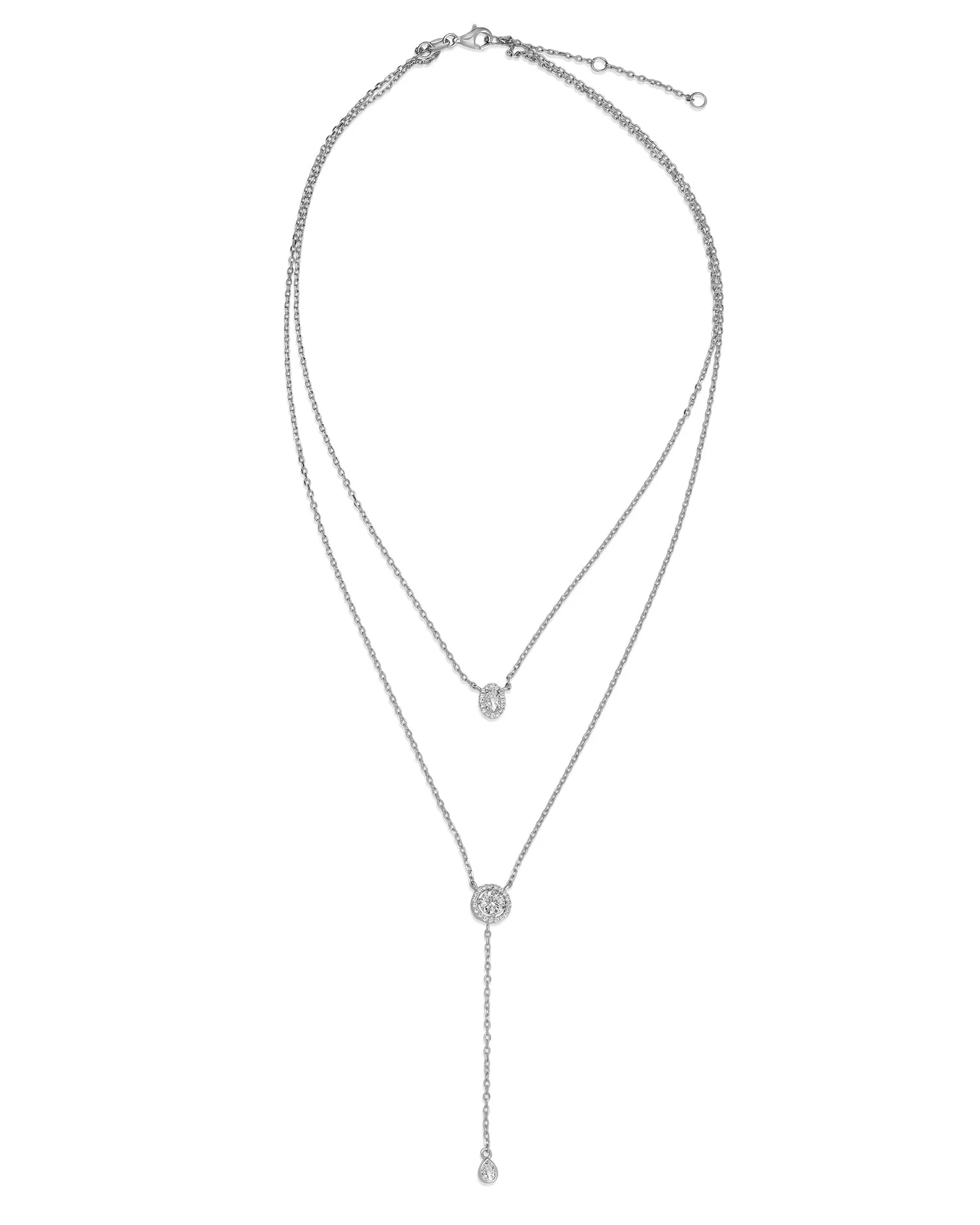 Round CZ Double Layered Necklace