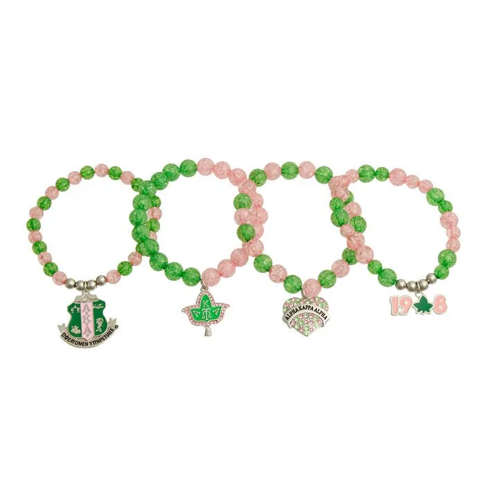 Sorority Inspired Charm Pearl Bracelets