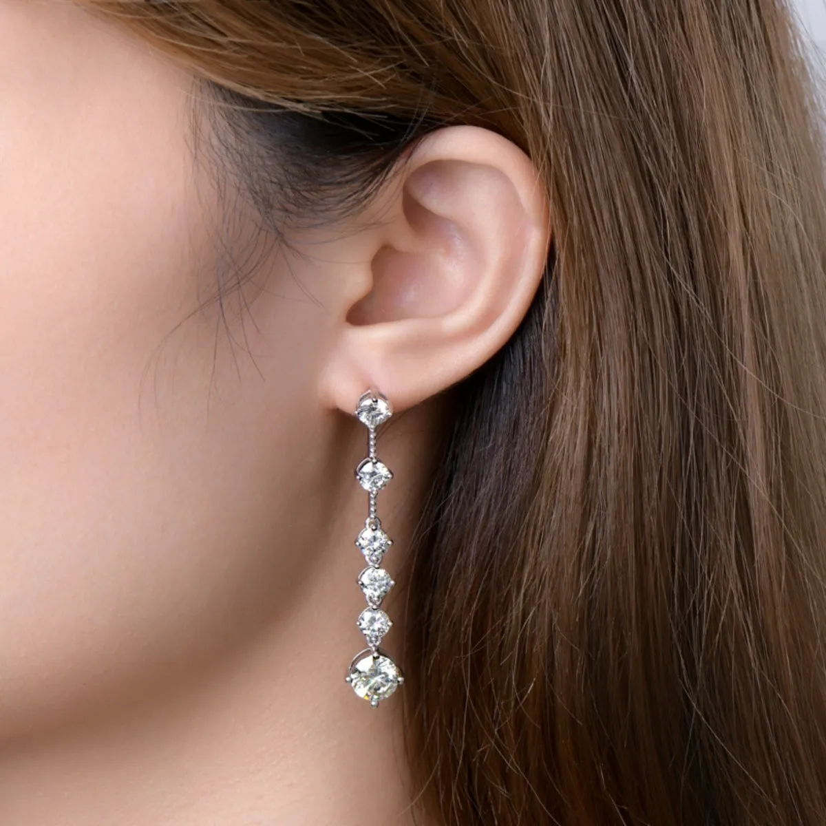 Sparkling Moissanite Drop Earrings