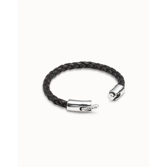 Stable Silver Leather Bracelet