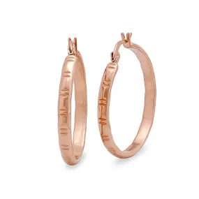 Stainless Steel Women's Rose Gold Hoop Earrings