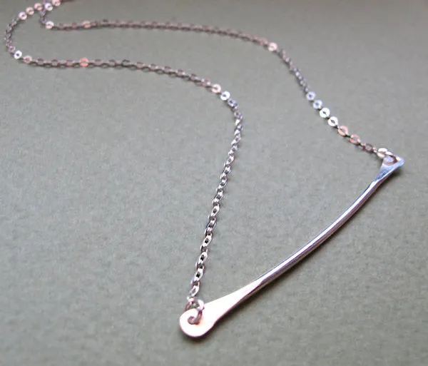 Sterling Silver Curved Bar Necklace