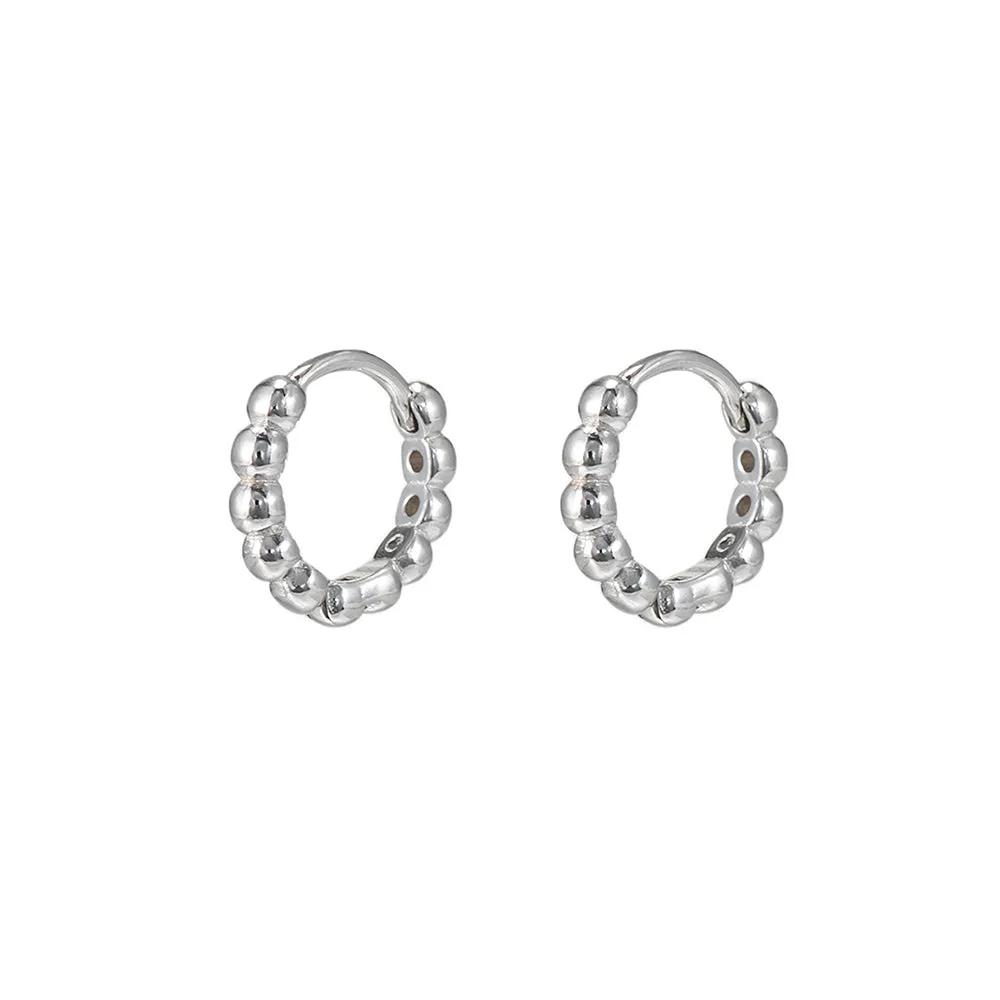 Sterling Silver Tidal Huggie Earrings