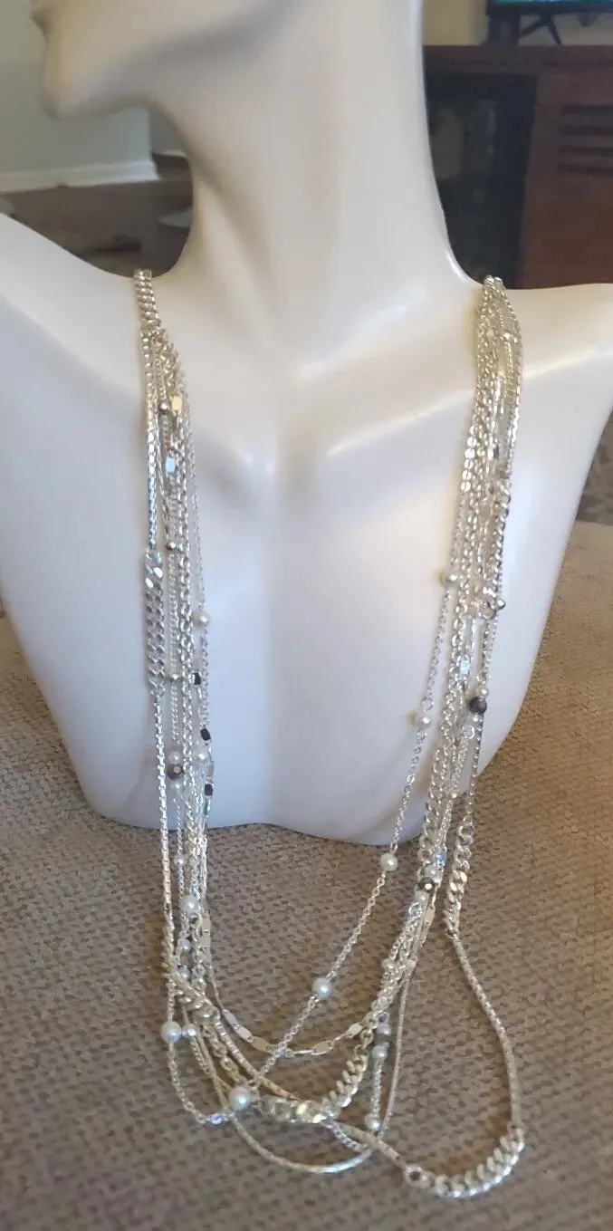 Style and Co Bead and Imitation Pearl Layered Strand Necklace