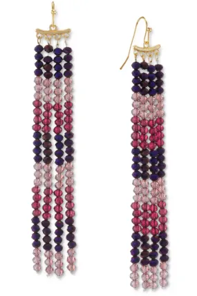 Style and Co Gold-Tone Beaded Multi-Strand Linear Drop Earrings