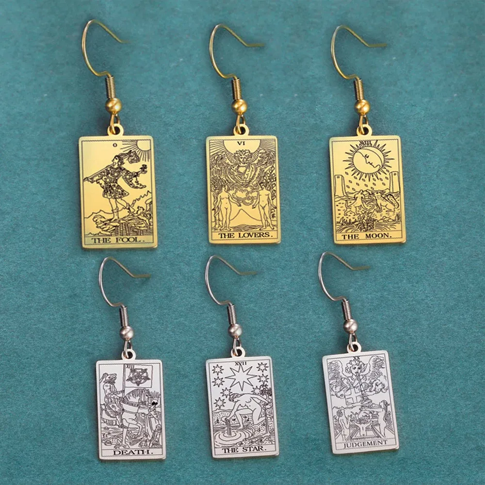 Tarot Card Hook Earrings KESLEY Unisex Psychic Jewelry Gifts