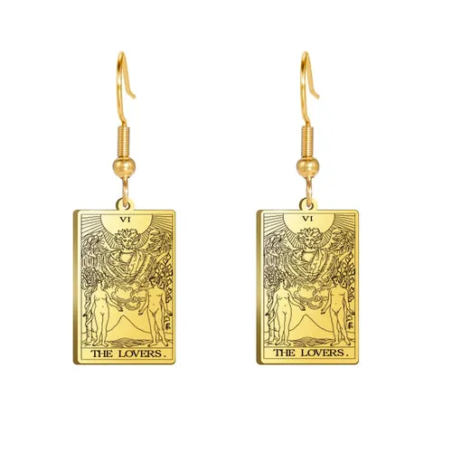 Tarot Card Hook Earrings KESLEY Unisex Psychic Jewelry Gifts