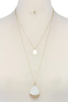 Teardrop Shape Layered Necklace