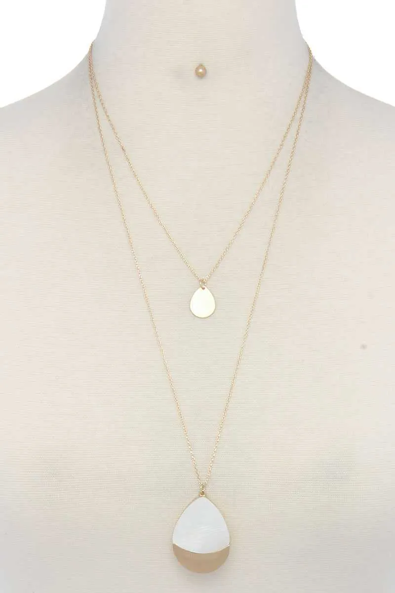 Teardrop Shape Layered Necklace