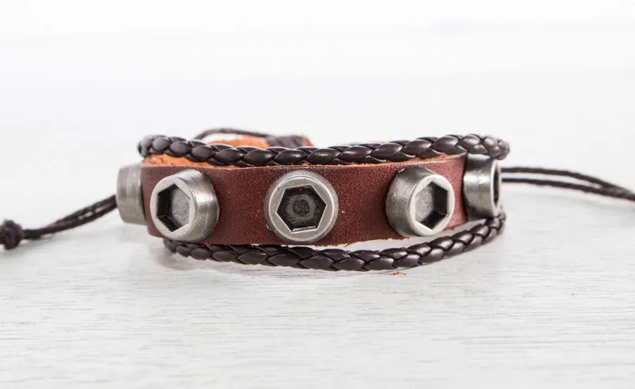 The Studded Leather Bracelet Collection